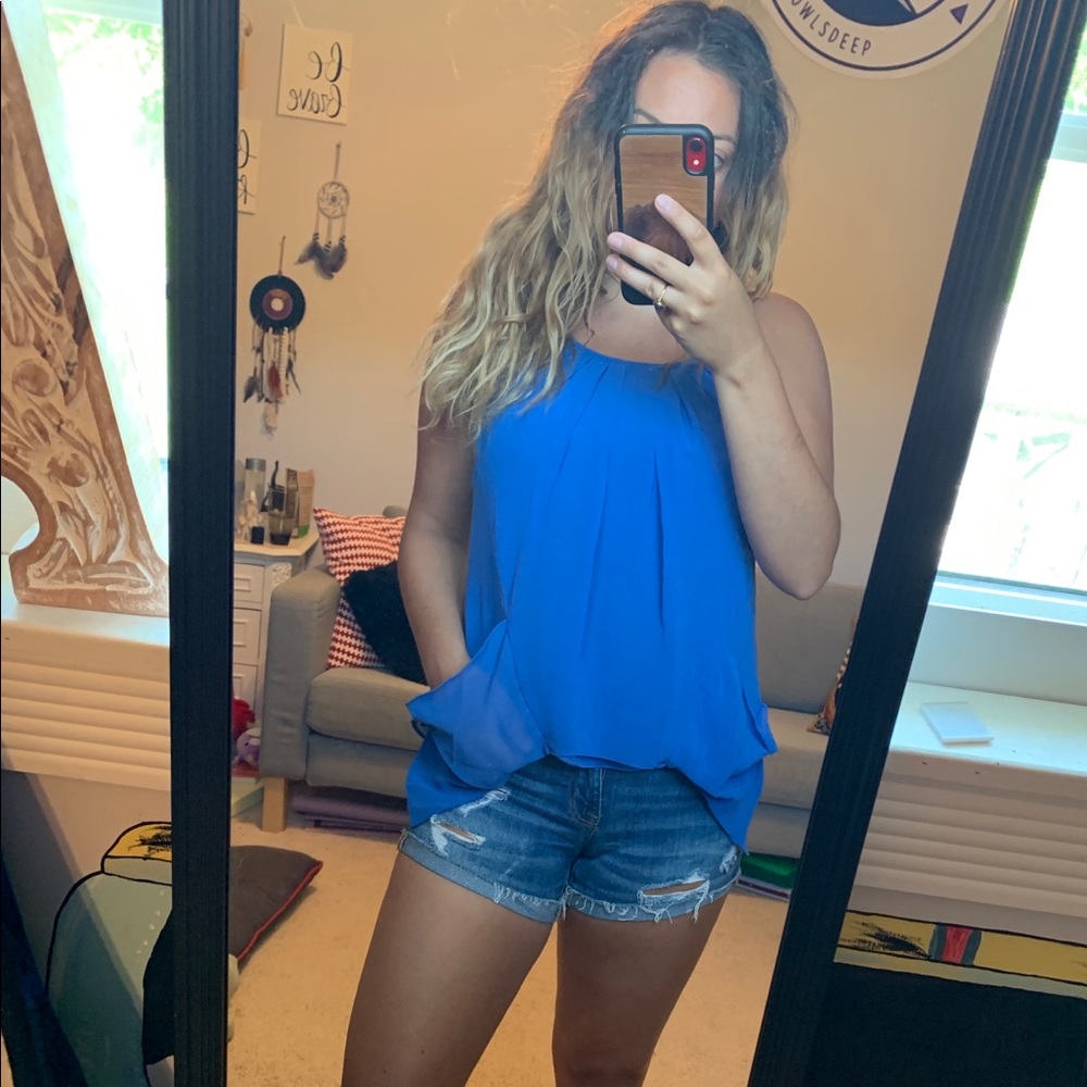 Pocketed Blue tank top (NEW WITH TAGS)